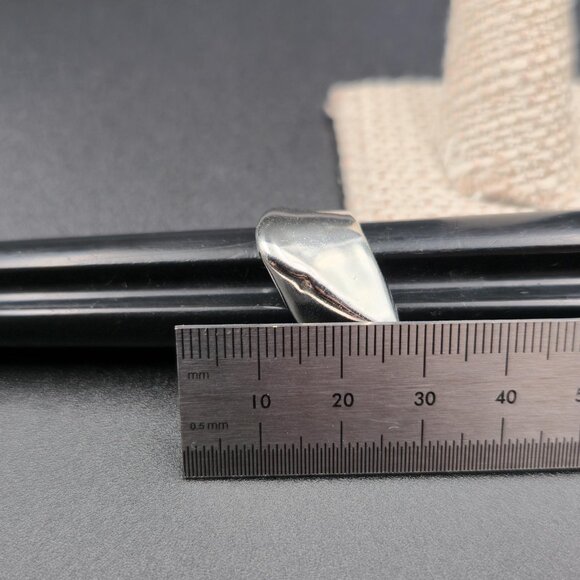 Size 7 Sterling Silver Abstract Diagonal Design Band Ring A6512 - Picture 7 of 8